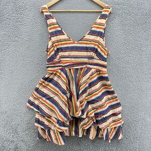 Thread Social Tank Dress Womens 12 Colorful Striped Layered Boho Sleeveless